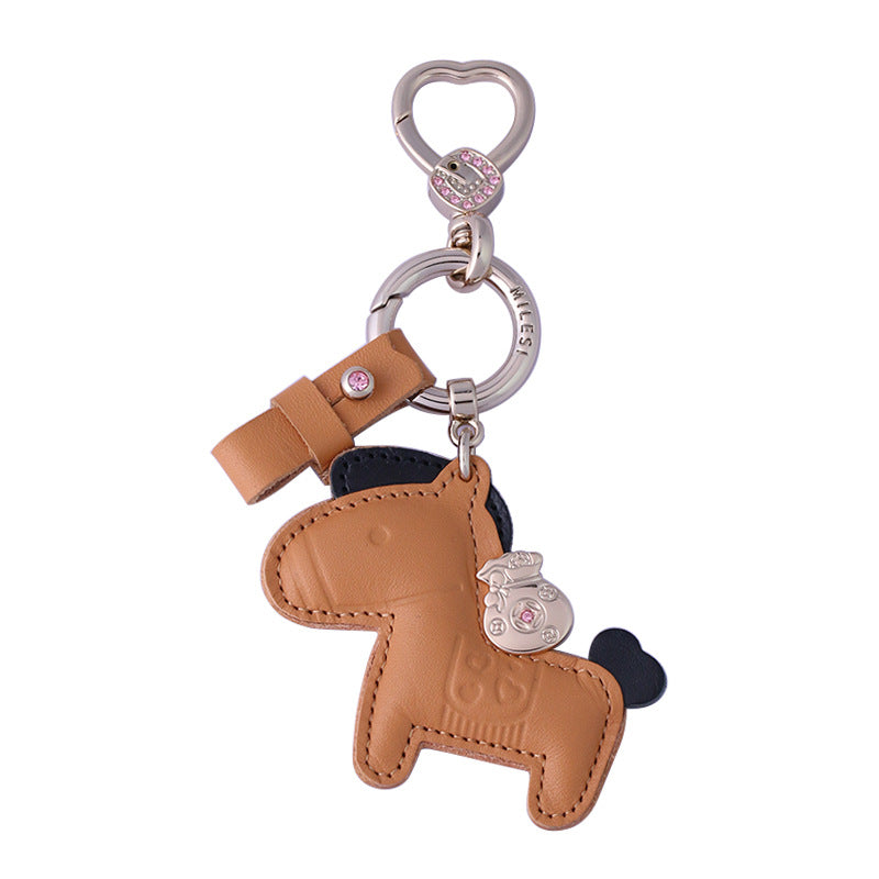 Wholesale Women High-end Handmade Zinc Alloy Leather Keychains