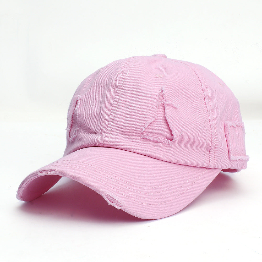 Wholesale Personalized Versatile Breathable Perforated Retro Aged Sunscreen Soft Top Couple Sun Hat