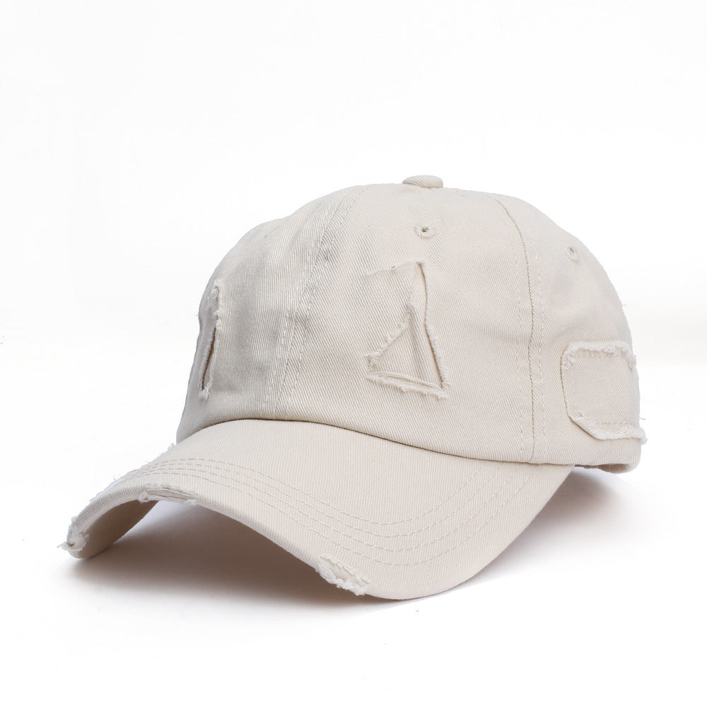 Wholesale Personalized Versatile Breathable Perforated Retro Aged Sunscreen Soft Top Couple Sun Hat