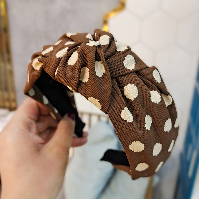 Wholesale Wide Edge Fabric Polka Dot Headband