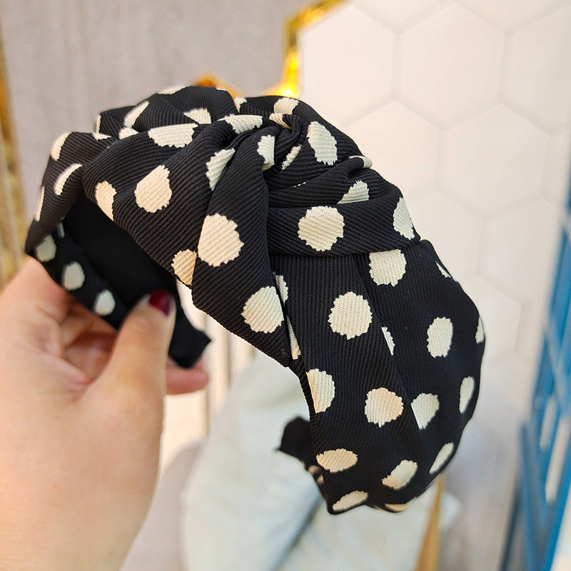 Wholesale Wide Edge Fabric Polka Dot Headband
