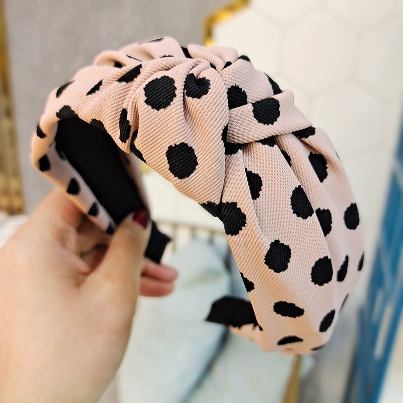 Wholesale Wide Edge Fabric Polka Dot Headband