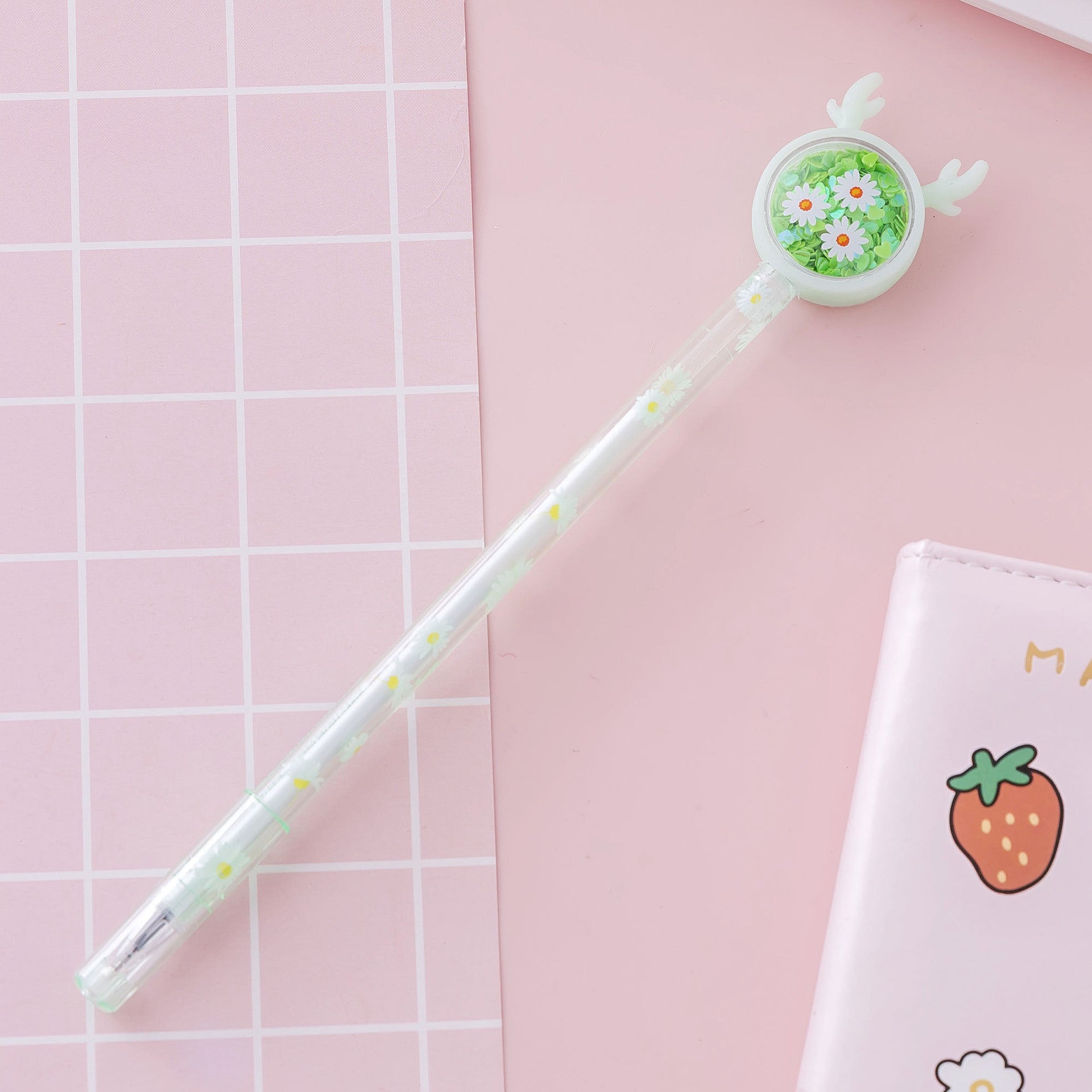 Bolígrafo de rollerball de lentejuelas de ciervos de plástico al por mayor