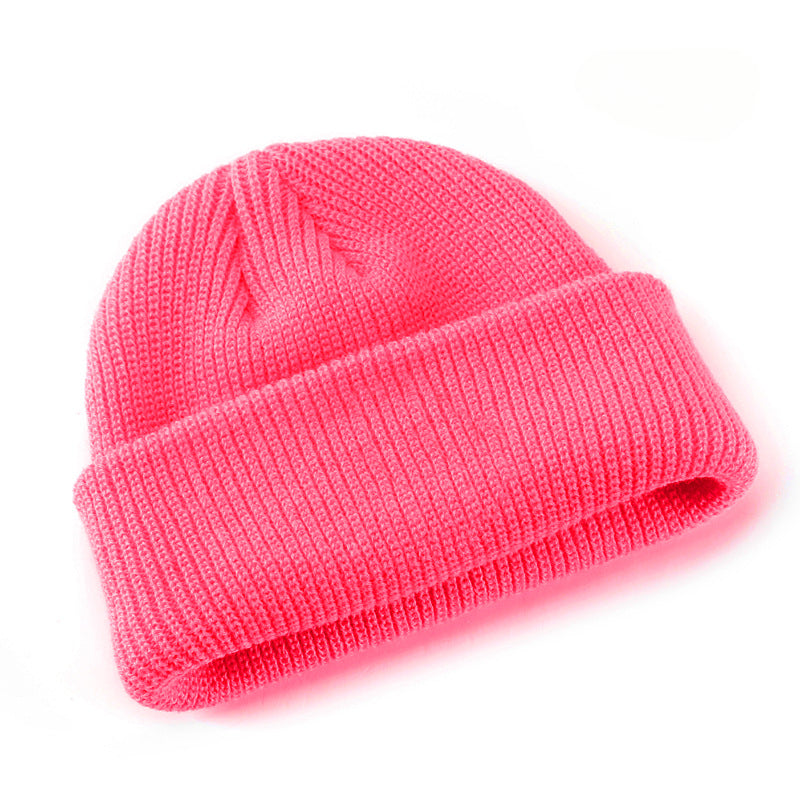 Wholesale Solid Color Light Board Insulation Acrylic Ear Knitted Hat Wool Hat