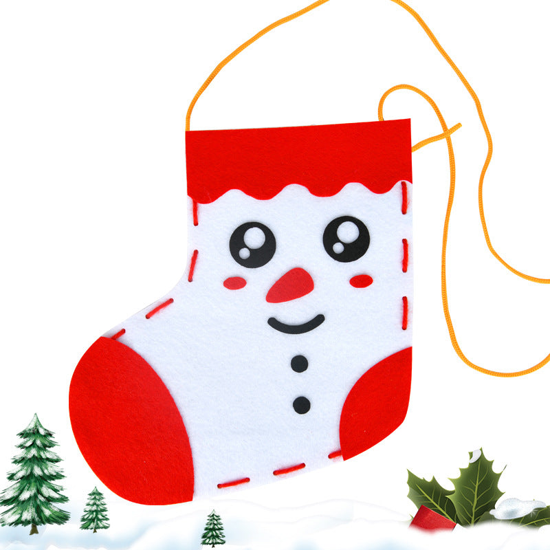 Wholesale Christmas Socks DIY Children's Handmade Non-woven Puzzle Toys
