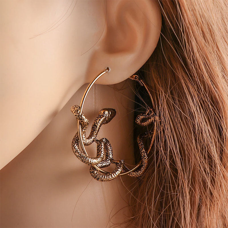 Wholesale Fashion Exaggerated Retro Creative Beauty Snake Earrings