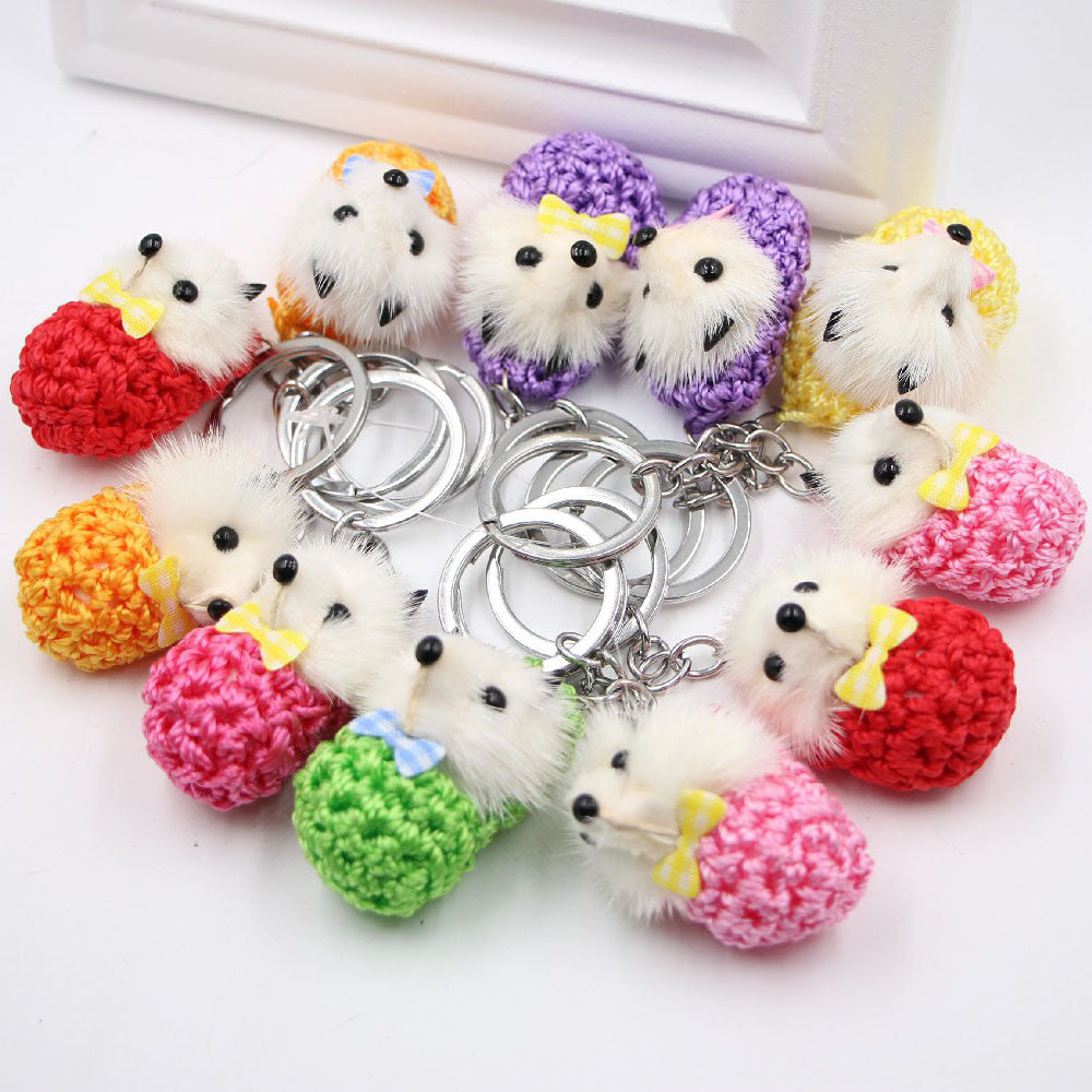 Wholesale Little Fox Imitation Fur Ball Keychain