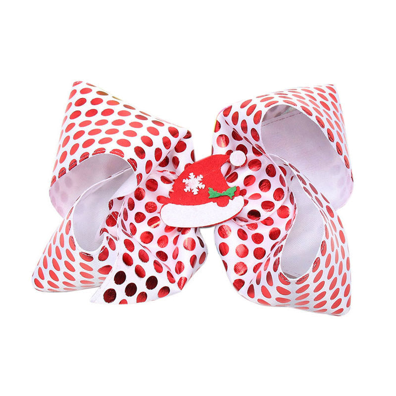 Wholesale Fabric Christmas Children's Large Bow Hair Clips