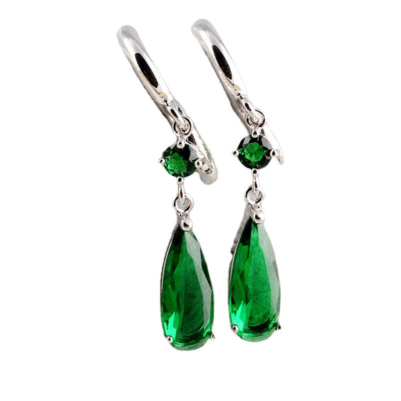 Wholesale Purple crystal teardrop earrings