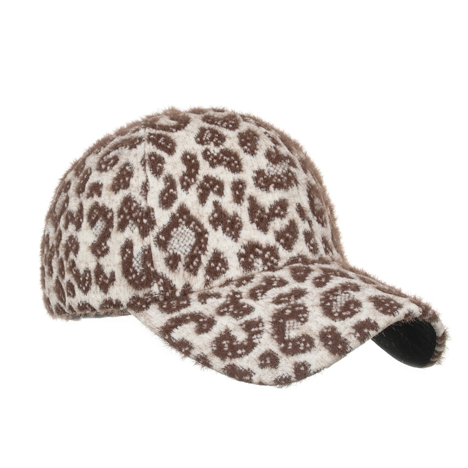 Wholesale Leopard Print Plush Baseball Cap