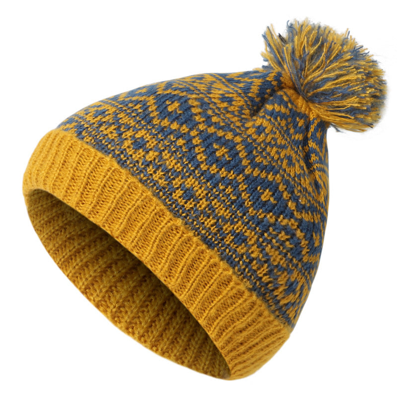Wholesale Autumn and Winter Eavesless Fur Balls Cotton Knitted Hat