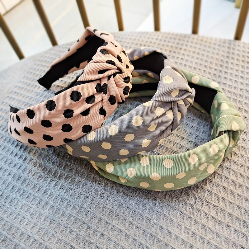 Wholesale Wide Edge Fabric Polka Dot Headband