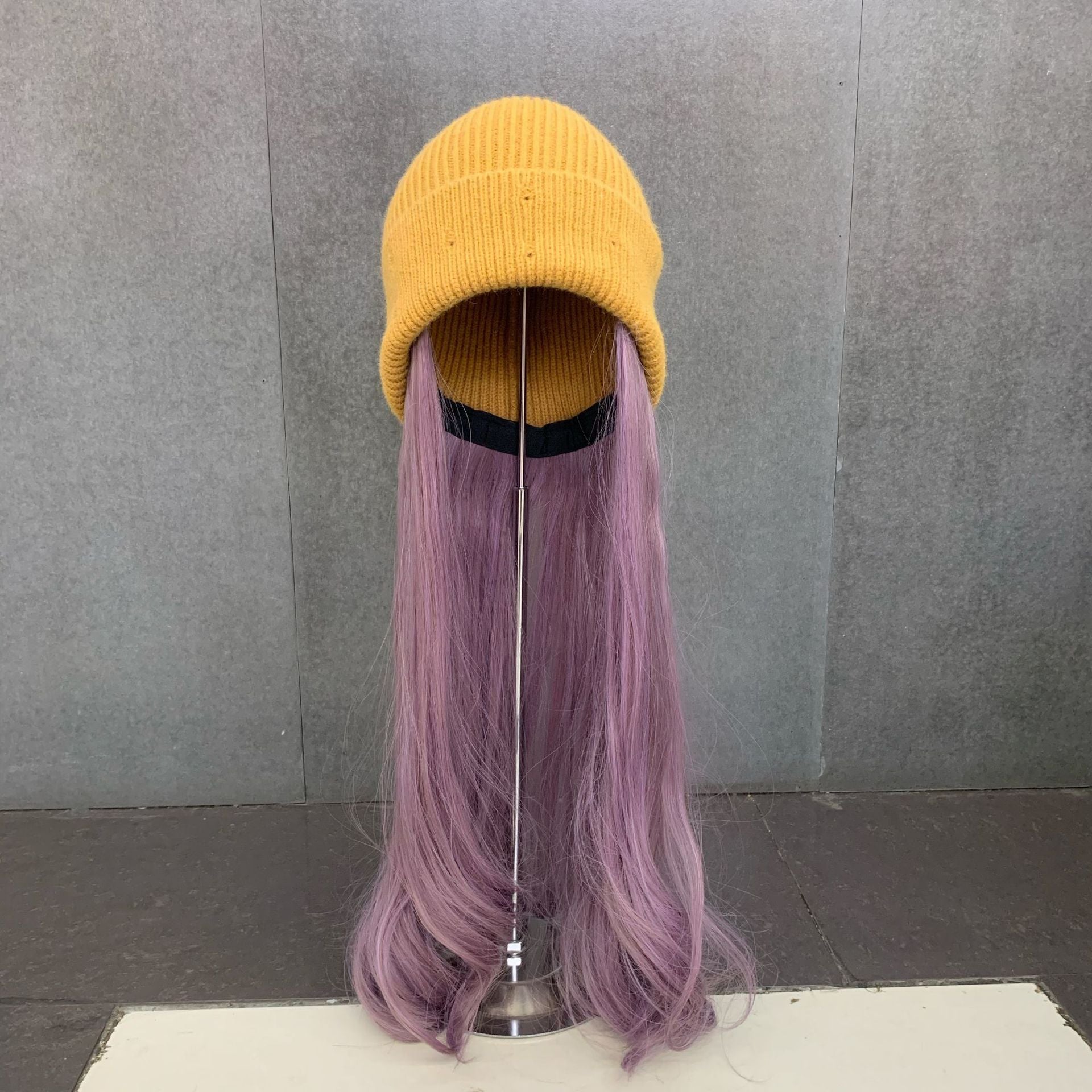 Wholesale Invisible Removable Wig Cap Curly Hair Knitted Hat Beanie