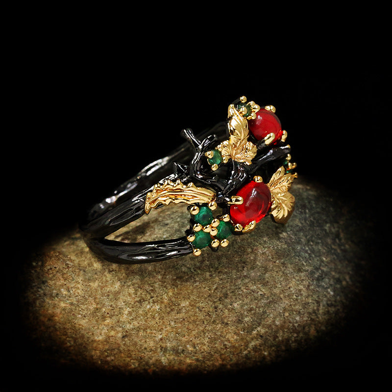 Wholesale Colorful Flower Angel Two-tone Ring