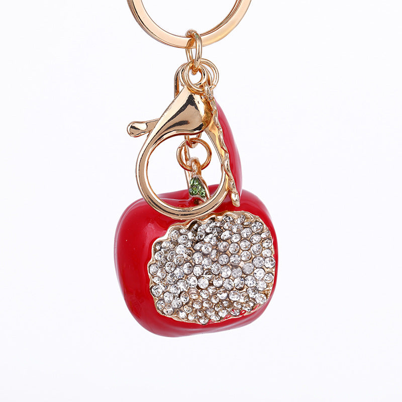 Wholesale Red Apple Car Alloy Keychain