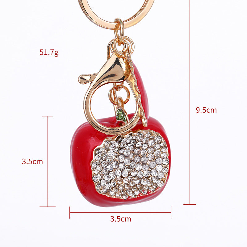 Wholesale Red Apple Car Alloy Keychain