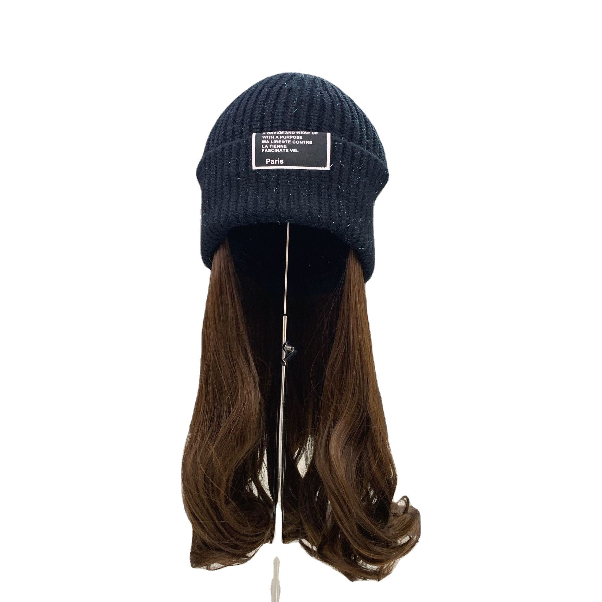 Wholesale Invisible Removable Wig Cap Curly Hair Beanie Bright Silk Knitted Cap
