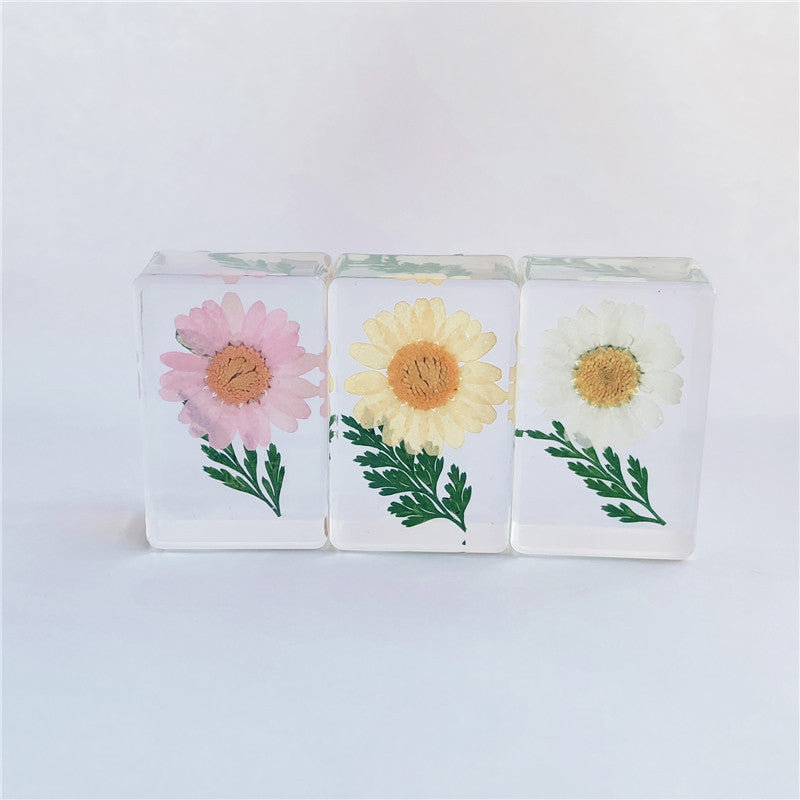 Wholesale 6pcs Creative Handmade Dried Flower Resin Dripping Glue Specimen Ornaments