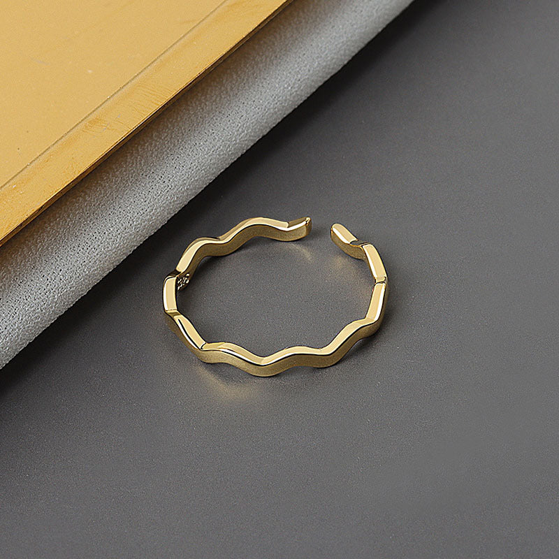 Wholesale Opening Adjustable Wave Copper Rings