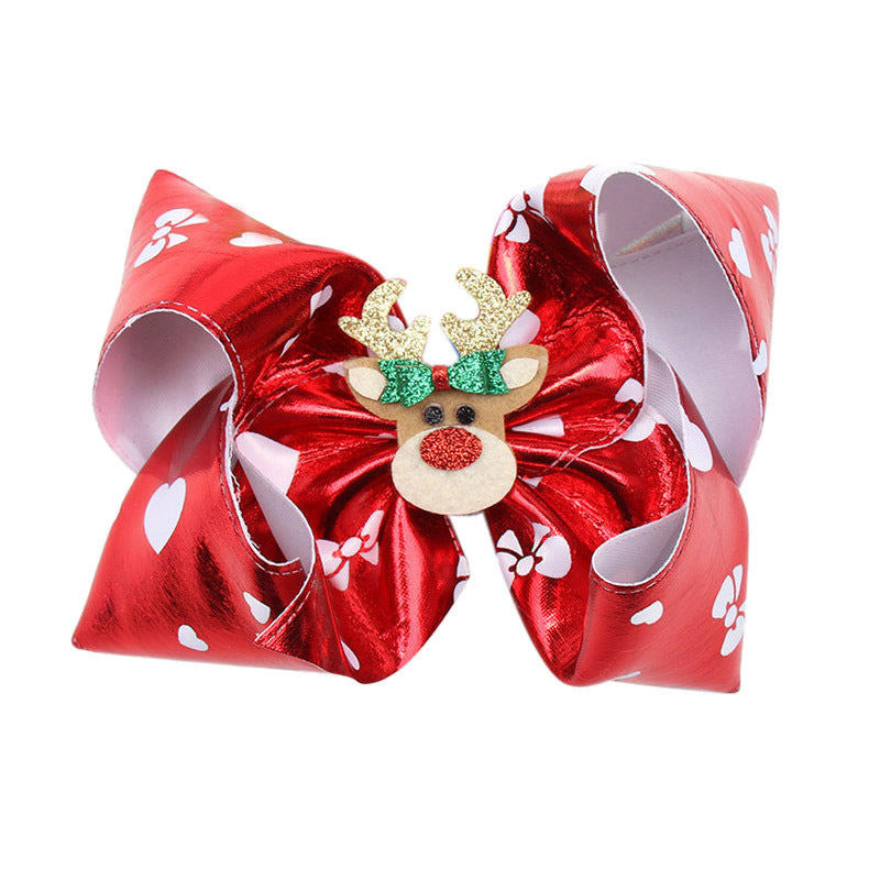 Wholesale Fabric Christmas Children's Large Bow Hair Clips