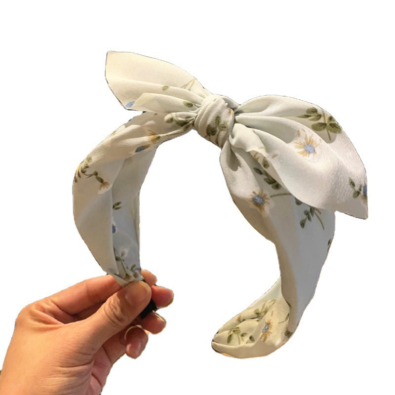 Wholesale Wide Edge Sweet Simple Bow Fabric Headband