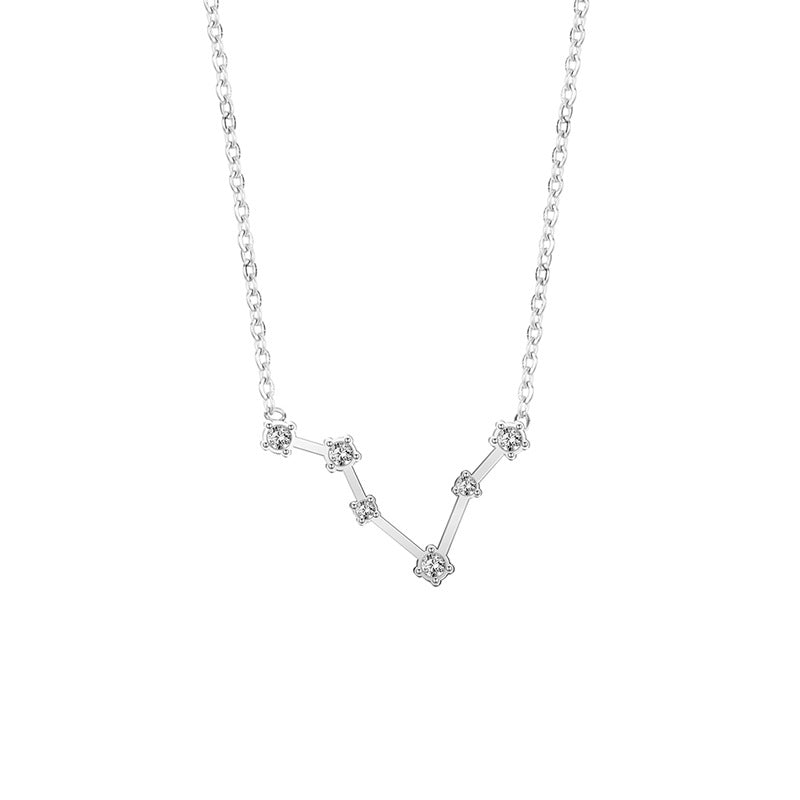 Wholesale of Twelve Constellations with Diamond Necklace Stainless Steel Collarbone Chain