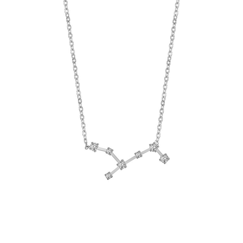 Wholesale of Twelve Constellations with Diamond Necklace Stainless Steel Collarbone Chain