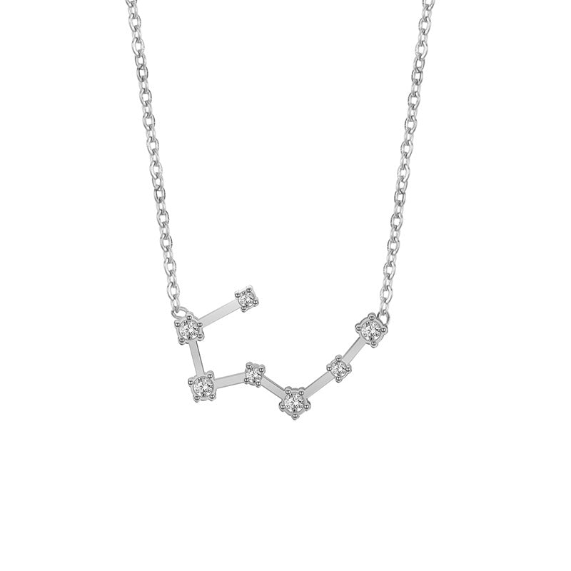 Wholesale of Twelve Constellations with Diamond Necklace Stainless Steel Collarbone Chain