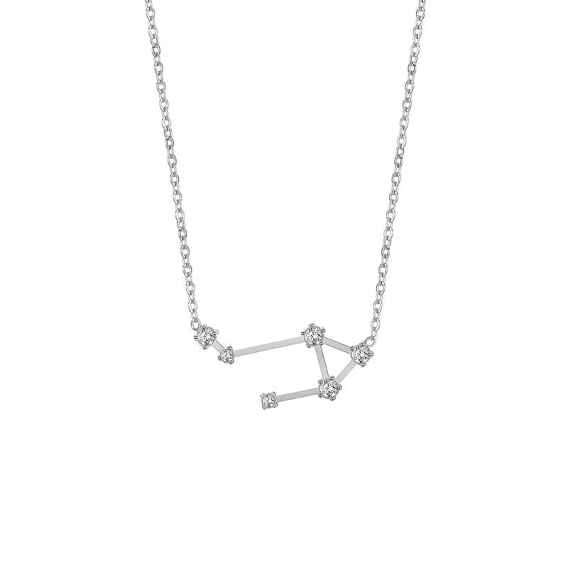 Wholesale of Twelve Constellations with Diamond Necklace Stainless Steel Collarbone Chain