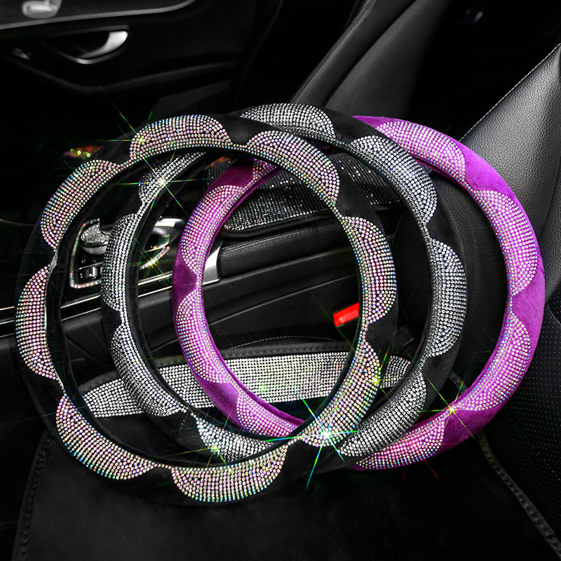 Wholesale Non-slip Hot-drilled Handlebar Cover for Women Winter Plush