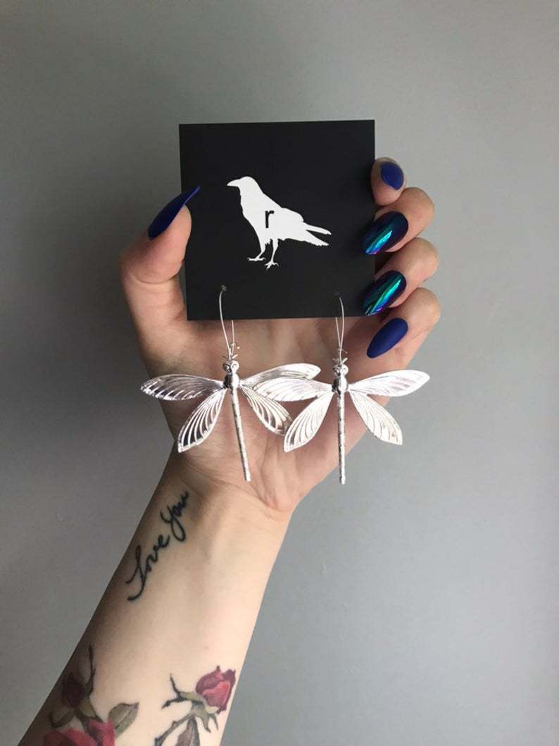 Wholesale Large Size Dragonfly Alloy Earrings