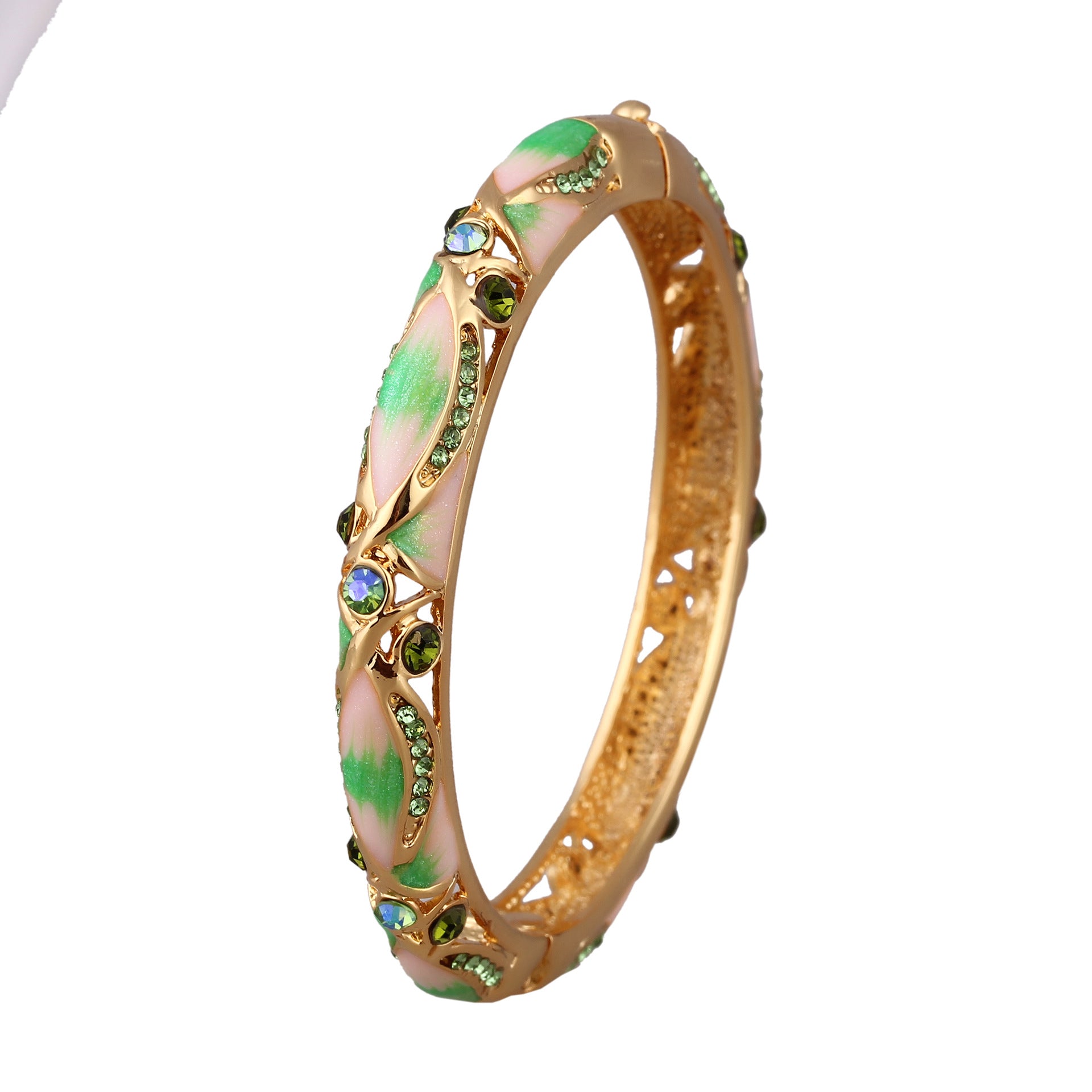 Wholesale Hollow Enamel Gold-plated  Wide Korean Retro Bracelet