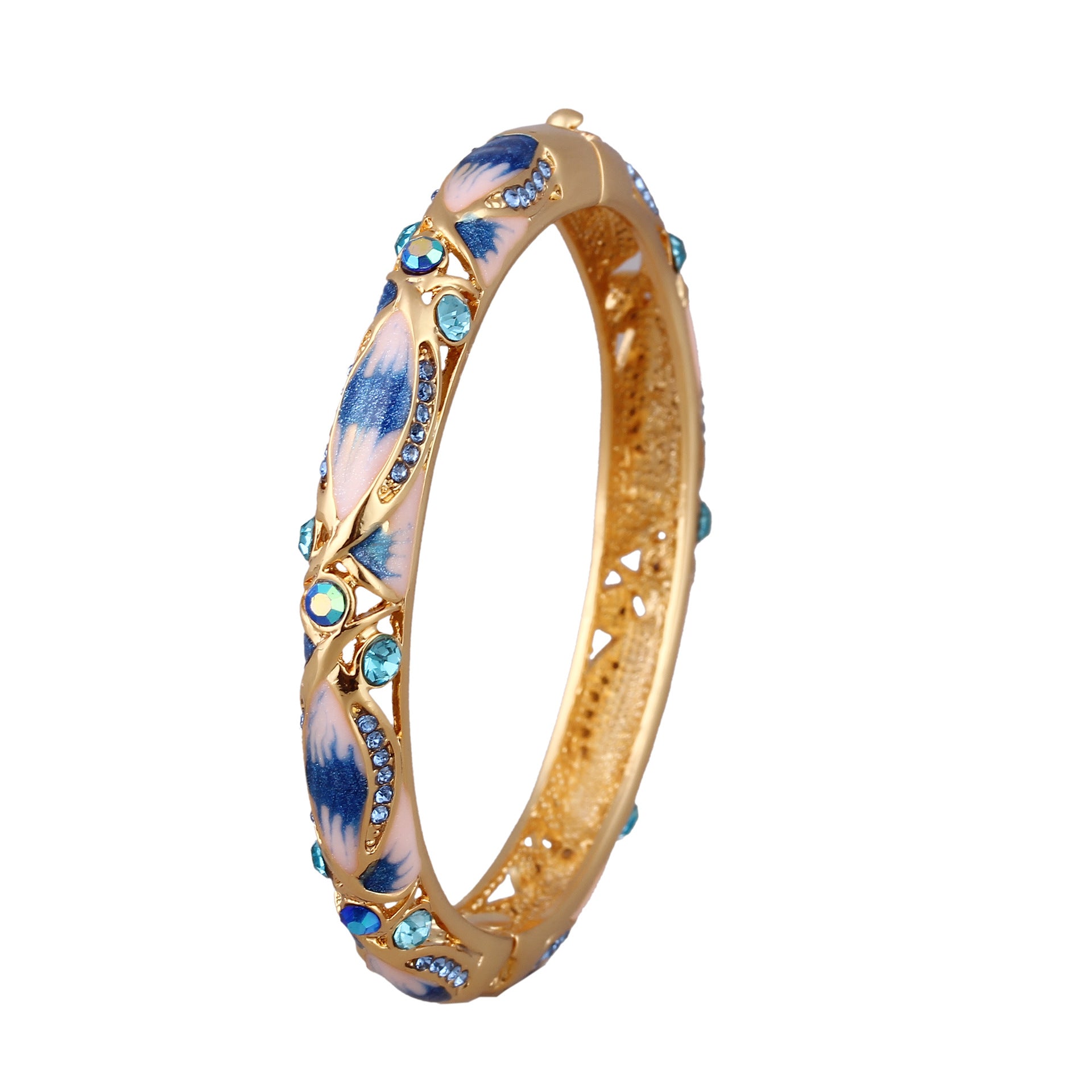 Wholesale Hollow Enamel Gold-plated  Wide Korean Retro Bracelet