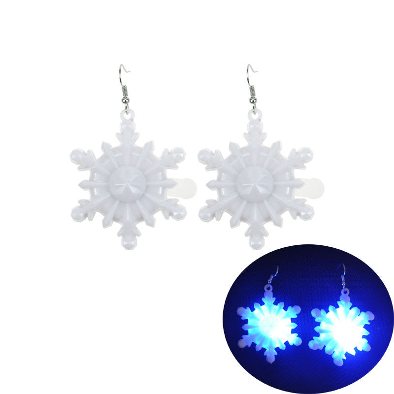 Wholesale LED Light Glow Christmas Plastic Earrings