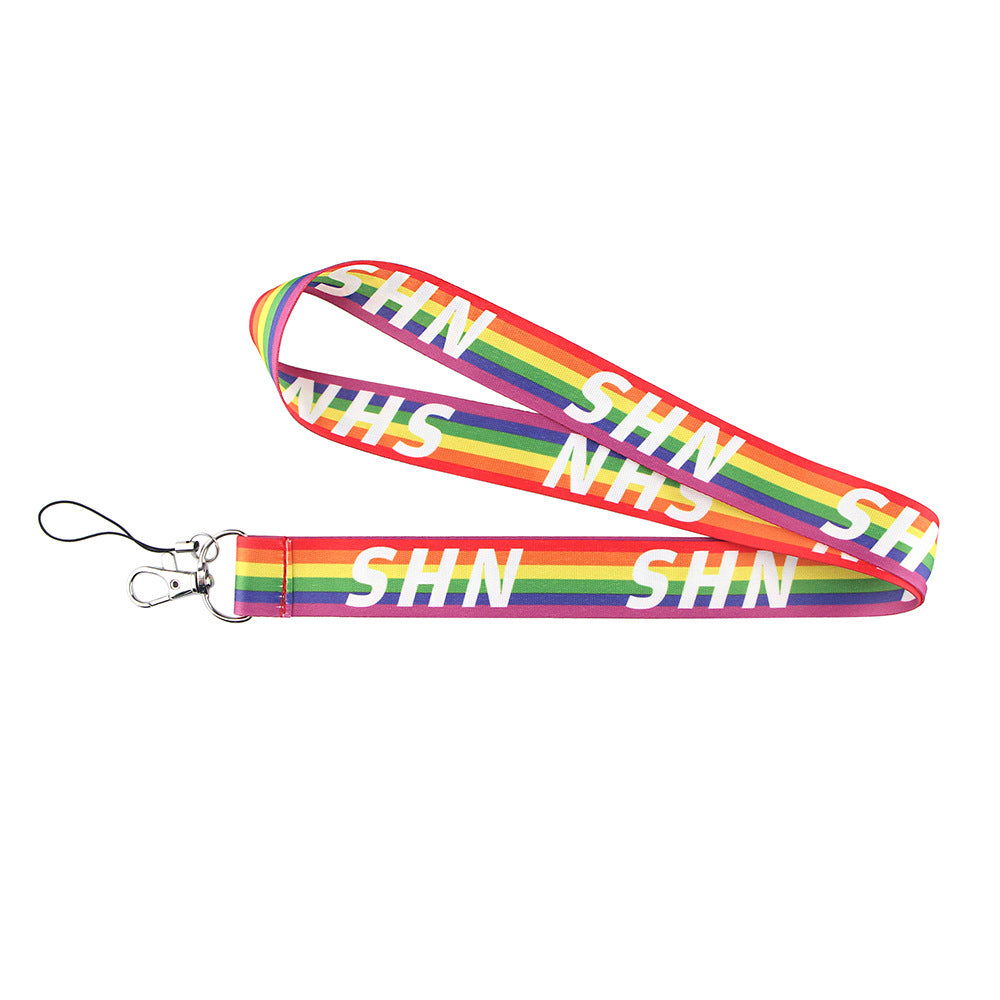 Wholesale Gay Rainbow Polyester Badge Lanyard