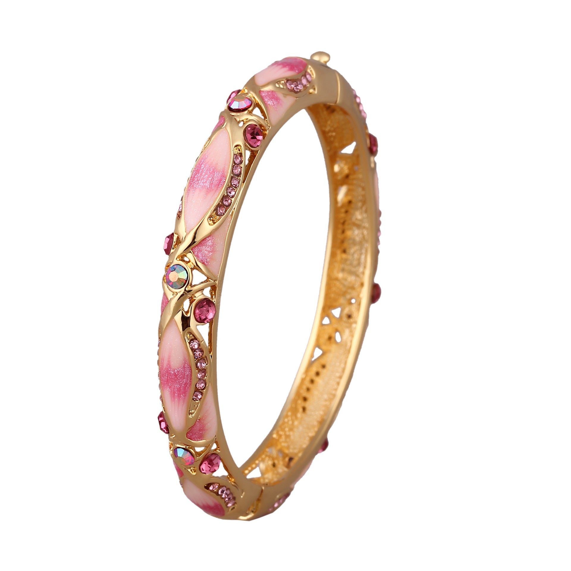 Wholesale Hollow Enamel Gold-plated  Wide Korean Retro Bracelet