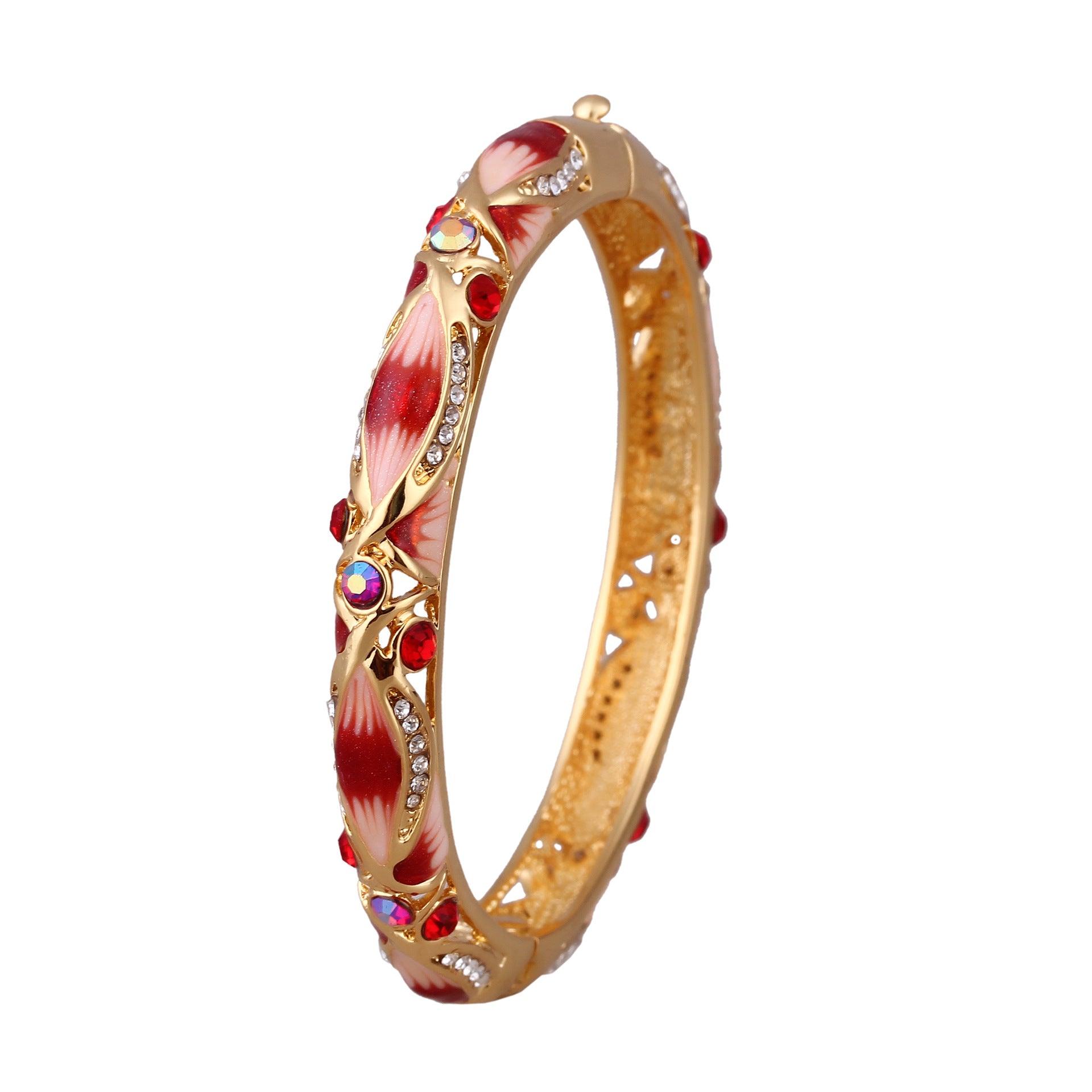 Wholesale Hollow Enamel Gold-plated  Wide Korean Retro Bracelet