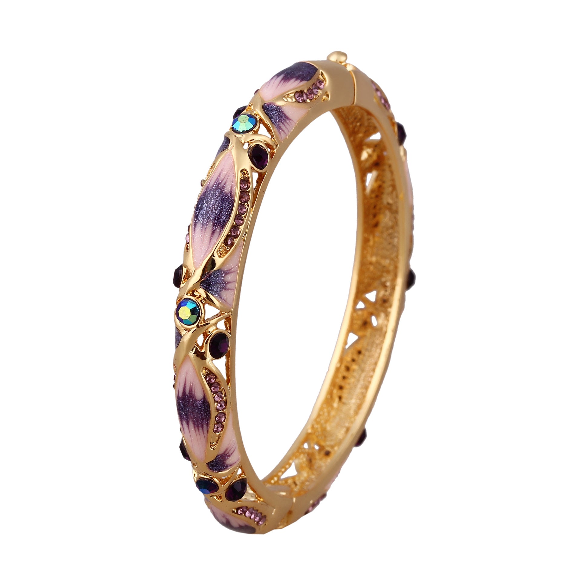 Wholesale Hollow Enamel Gold-plated  Wide Korean Retro Bracelet