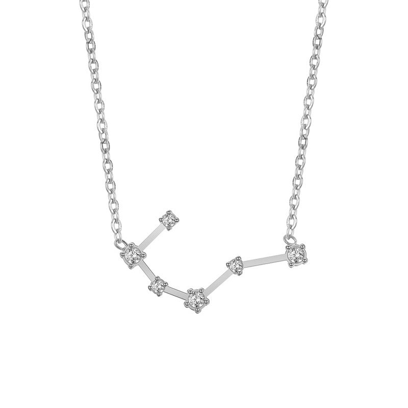 Wholesale of Twelve Constellations with Diamond Necklace Stainless Steel Collarbone Chain
