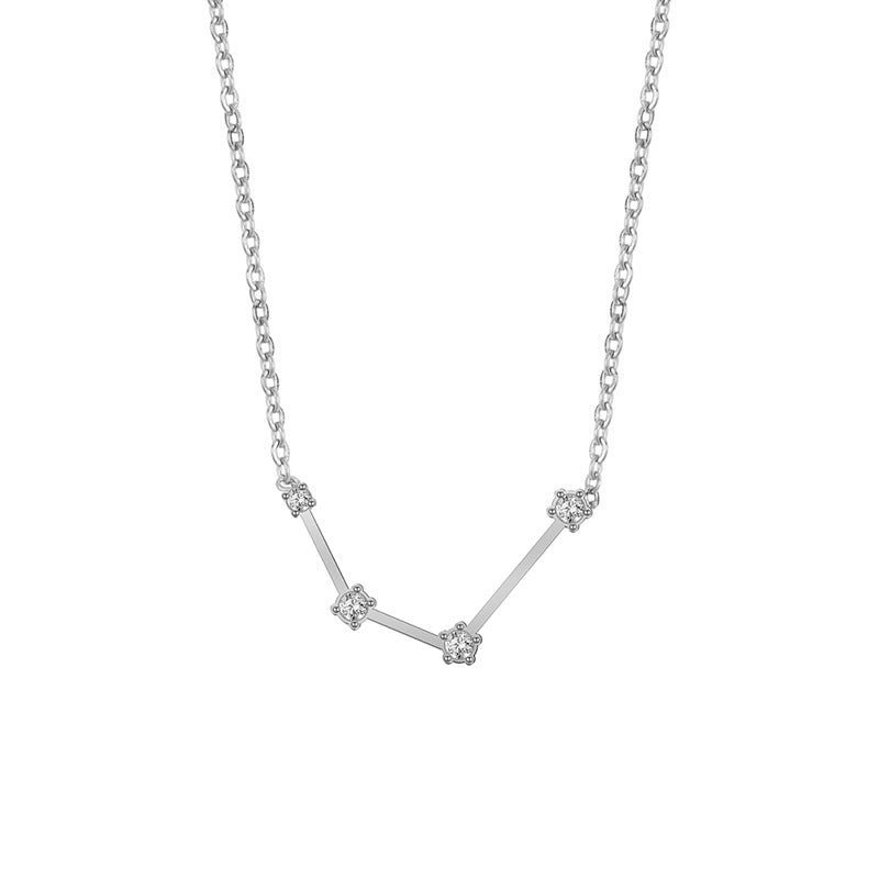 Wholesale of Twelve Constellations with Diamond Necklace Stainless Steel Collarbone Chain