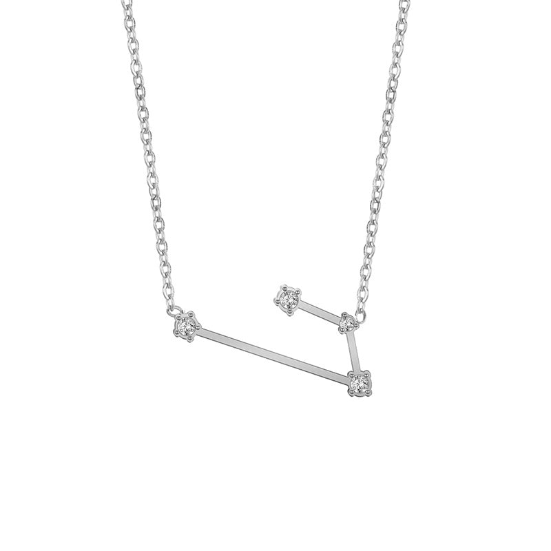 Wholesale of Twelve Constellations with Diamond Necklace Stainless Steel Collarbone Chain