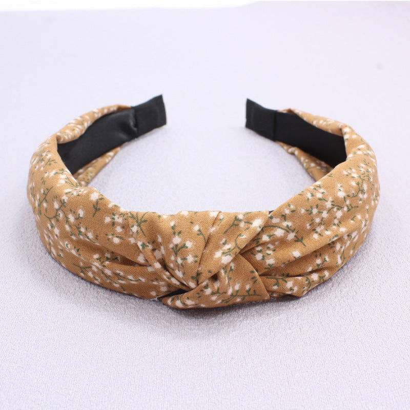 Wholesale Fabric Printed Cross Knotted Headbands