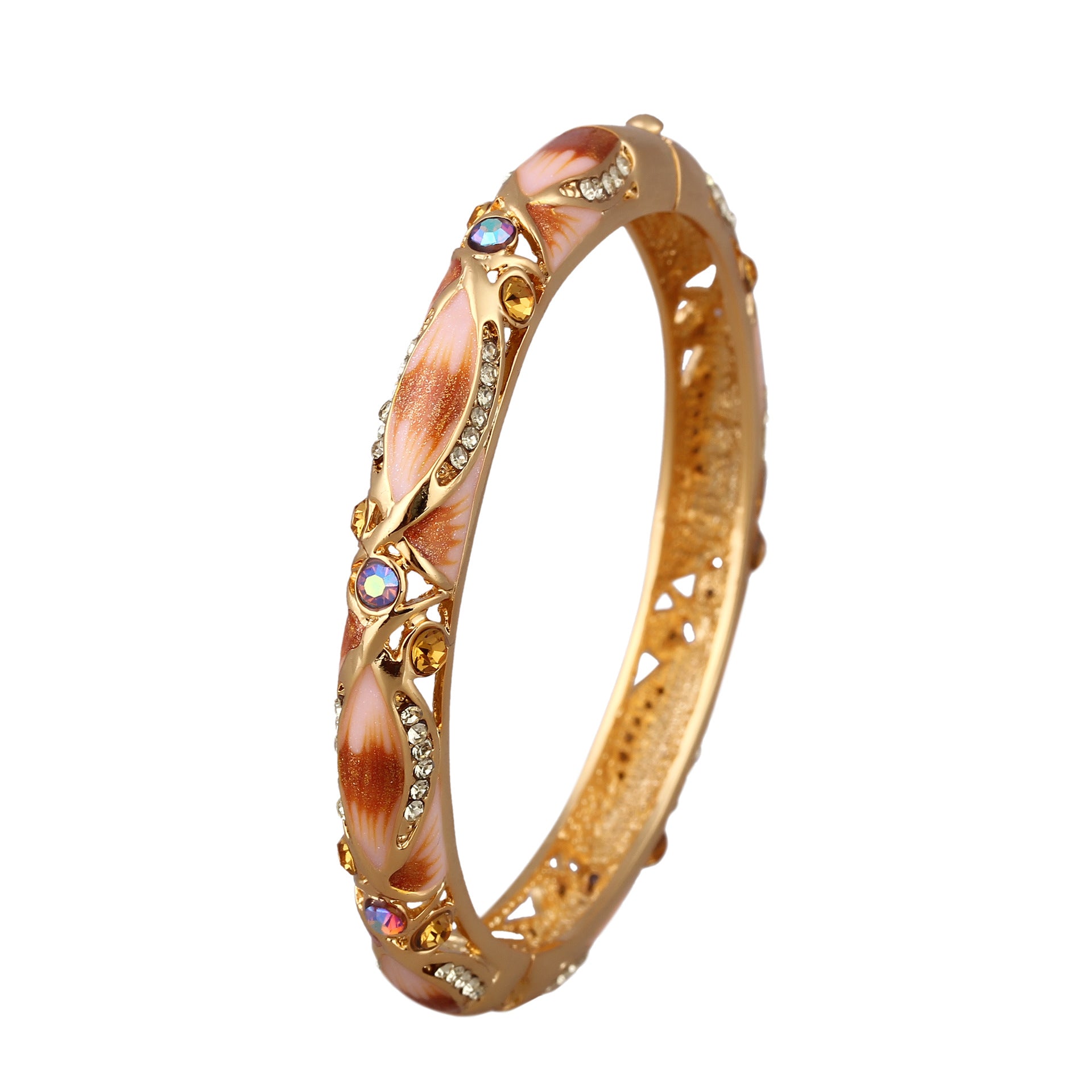 Wholesale Hollow Enamel Gold-plated  Wide Korean Retro Bracelet