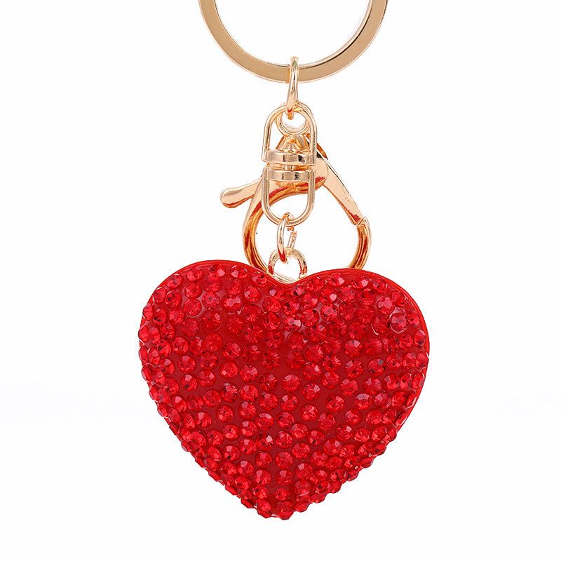 Wholesale Resin Full Diamond Love Keychain