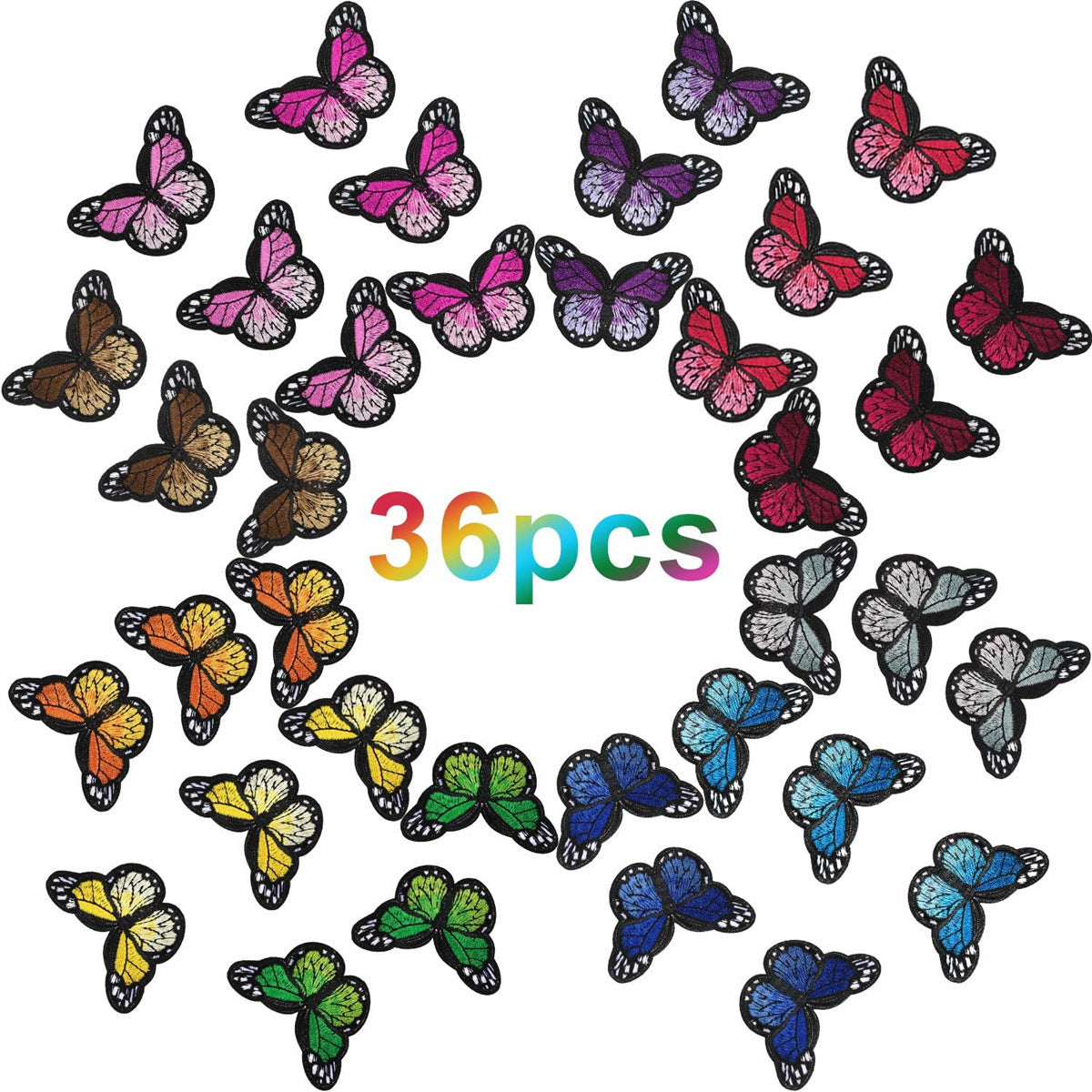 Wholesale Colorful Butterfly Cloth Patches 36 Pack Embroidery Appliques For Clothing And DIY Crafts Stylish Party Everyday Resale