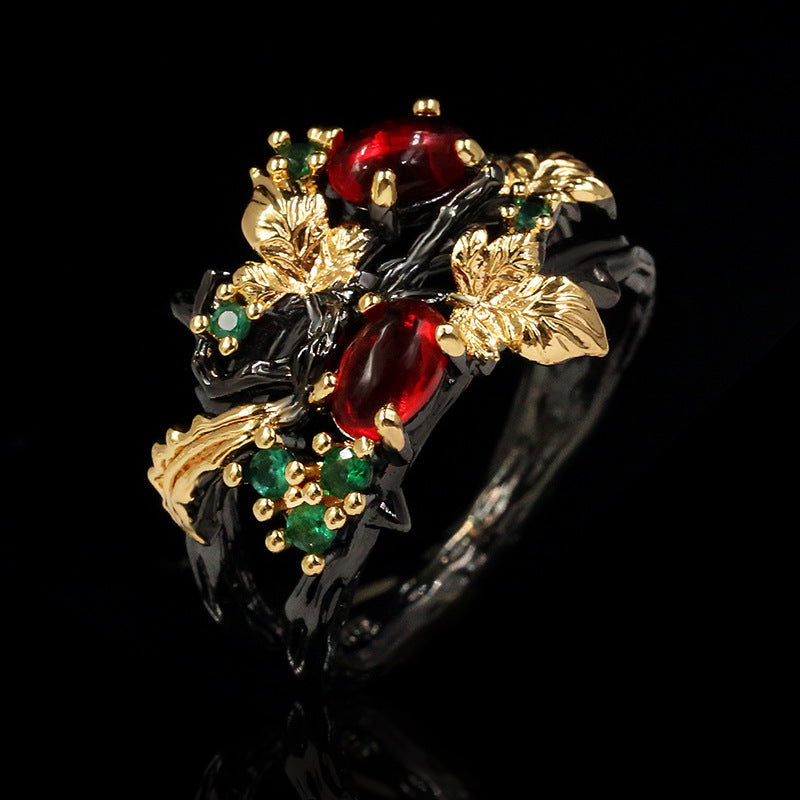Wholesale Colorful Flower Angel Two-tone Ring