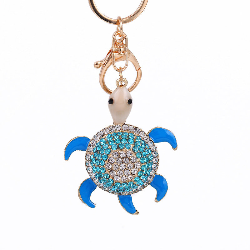 Wholesale Cute Diamond Inlaid Turtle Zinc Alloy Car Keychains