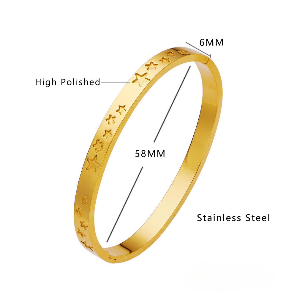 Wholesale Pentagram Zircon Titanium Steel Bracelet