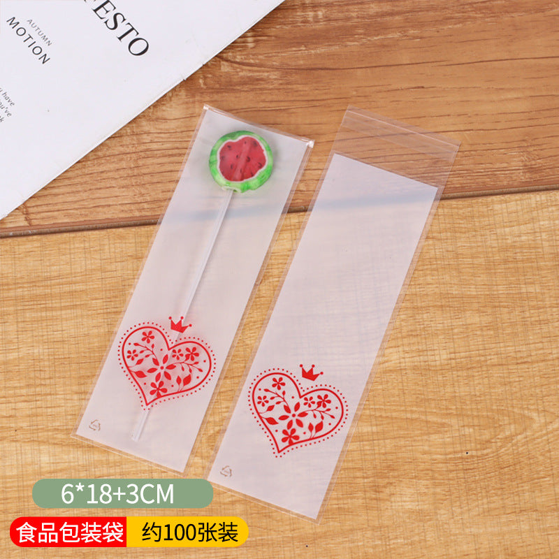 Wholesale 100PCS Long Baking Self-adhesive Bag Cookie Bag Biscuit Ziplock Bag