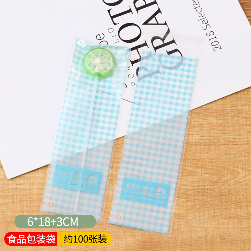 Wholesale 100PCS Long Baking Self-adhesive Bag Cookie Bag Biscuit Ziplock Bag